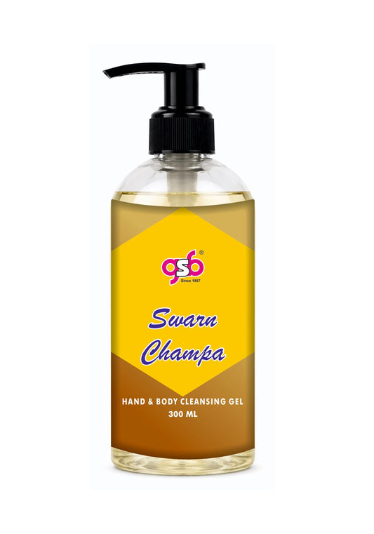 GSB Swarna Champa Hand And Body Cleansing Gel | Luxury Body Wash & Shower Gel With Long Lasting Aroma | No Parabens & Silicones | Suitable for All Skin Types | 300 ml