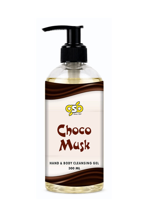 GSB Choco Musk Hand And Body Cleansing Gel | Luxury Body Wash & Shower Gel With Long Lasting Aroma | No Parabens & Silicones | Suitable for All Skin Types | 300 ml
