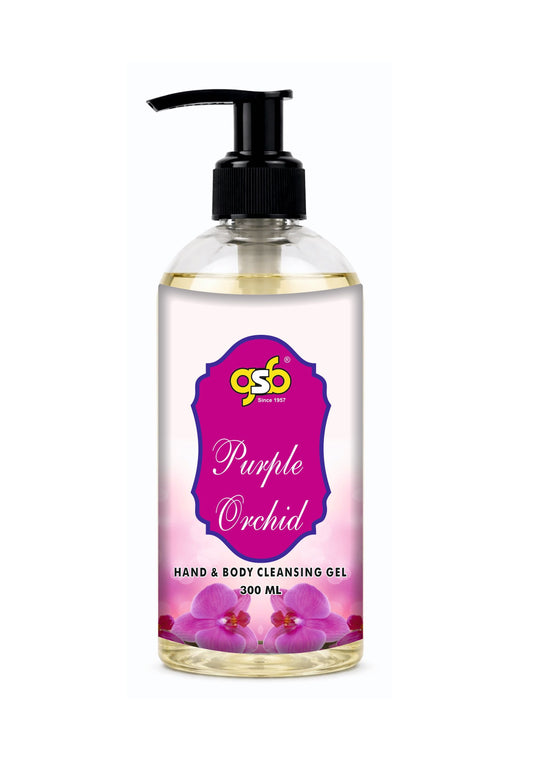 GSB Purple Orchid Hand And Body Cleansing Gel | Luxury Body Wash & Shower Gel With Long Lasting Aroma | No Parabens & Silicones | Suitable for All Skin Types | 300 ml