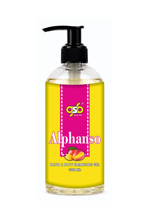 GSB Alphanso Hand And Body Cleansing Gel | Luxury Body Wash & Shower Gel With Long Lasting Aroma | No Parabens & Silicones | Suitable for All Skin Types | 300 ml