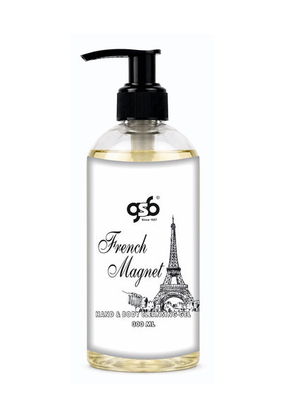 GSB French Magnet Hand And Body Cleansing Gel | Luxury Body Wash & Shower Gel With Long Lasting Aroma | No Parabens & Silicones | Suitable for All Skin Types | 300 ml