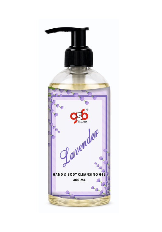 GSB Lavender Hand And Body Cleansing Gel | Luxury Body Wash & Shower Gel With Long Lasting Aroma | No Parabens & Silicones | Suitable for All Skin Types | 300 ml