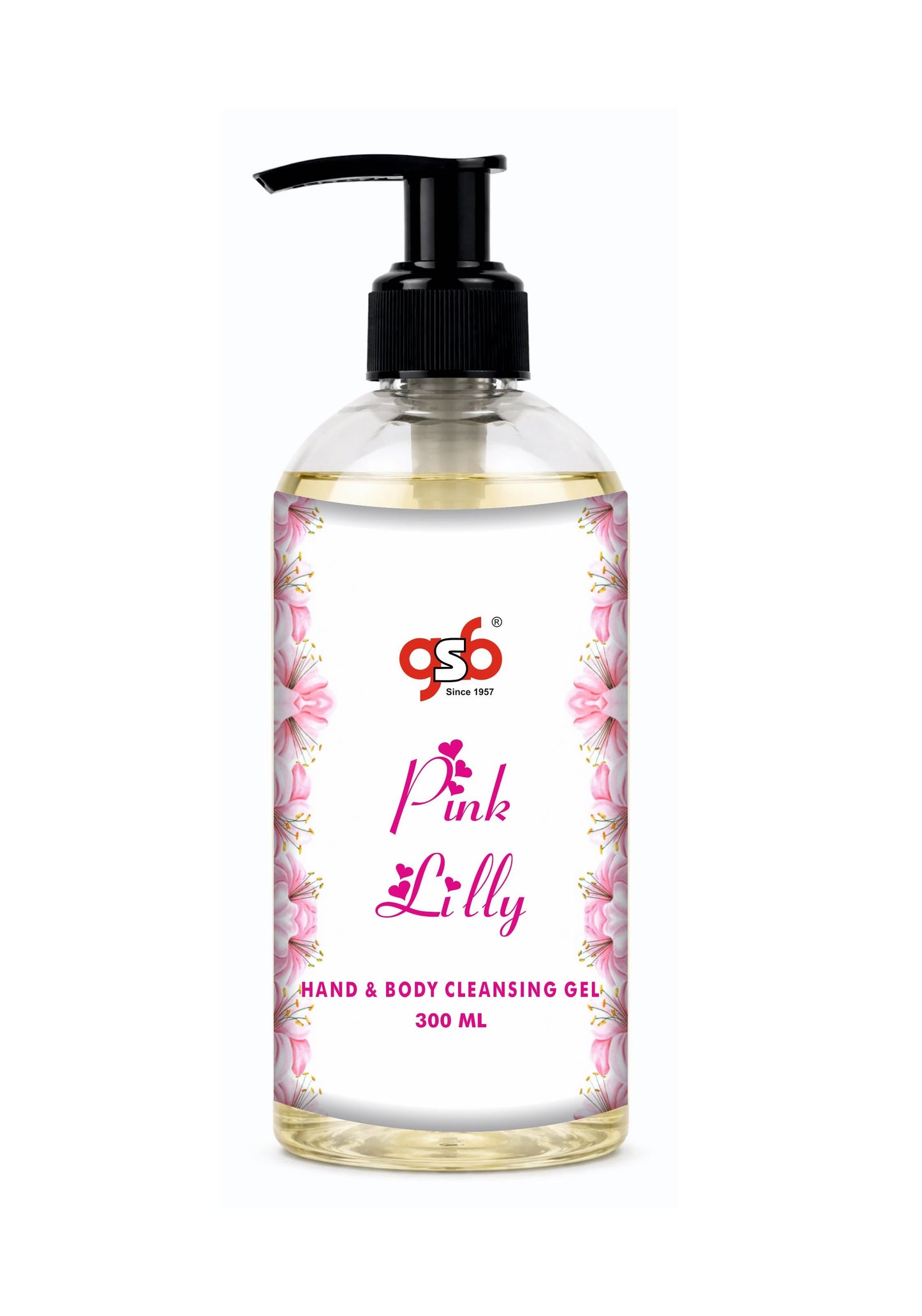 GSB Pink Lily Hand And Body Cleansing Gel | Luxury Body Wash & Shower Gel With Long Lasting Aroma | No Parabens & Silicones | Suitable for All Skin Types | 300 ml