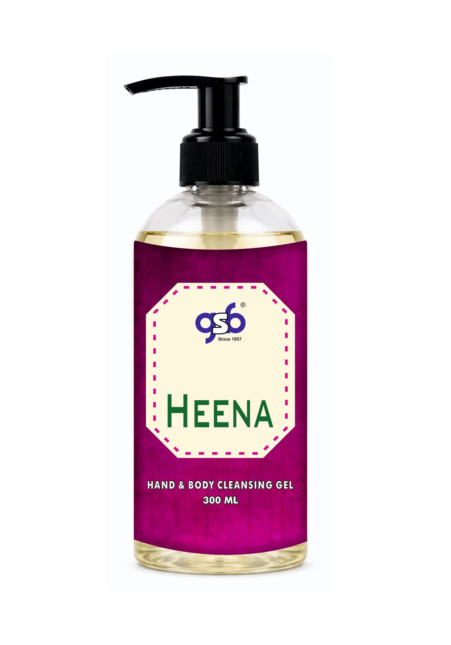 GSB Heena Hand And Body Cleansing Gel | Luxury Body Wash & Shower Gel With Long Lasting Aroma | No Parabens & Silicones | Suitable for All Skin Types | 300 ml