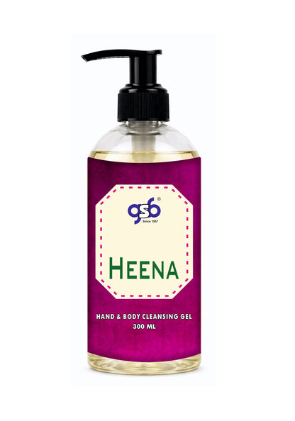 GSB Heena Hand And Body Cleansing Gel | Luxury Body Wash & Shower Gel With Long Lasting Aroma | No Parabens & Silicones | Suitable for All Skin Types | 300 ml