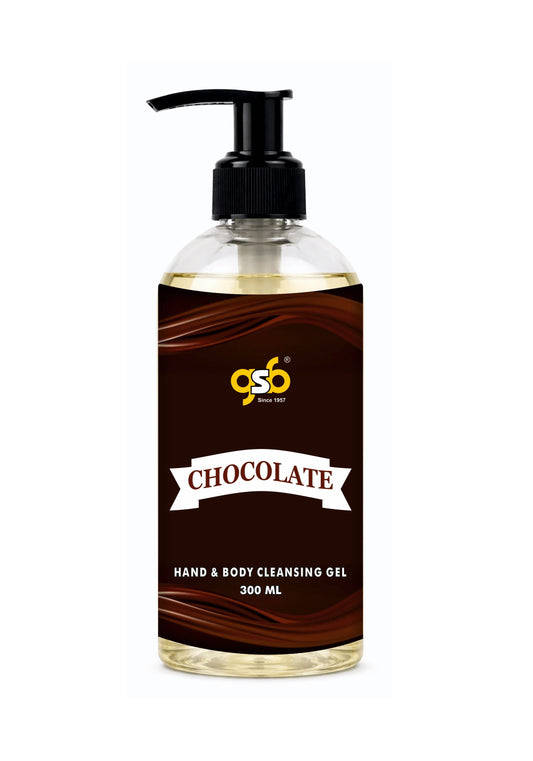 GSB Chocolate Hand And Body Cleansing Gel | Luxury Body Wash & Shower Gel With Long Lasting Aroma | No Parabens & Silicones | Suitable for All Skin Types | 300 ml