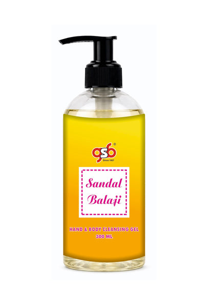 GSB Sandal Balaji Hand And Body Cleansing Gel | Luxury Body Wash & Shower Gel With Long Lasting Aroma | No Parabens & Silicones | Suitable for All Skin Types | 300 ml