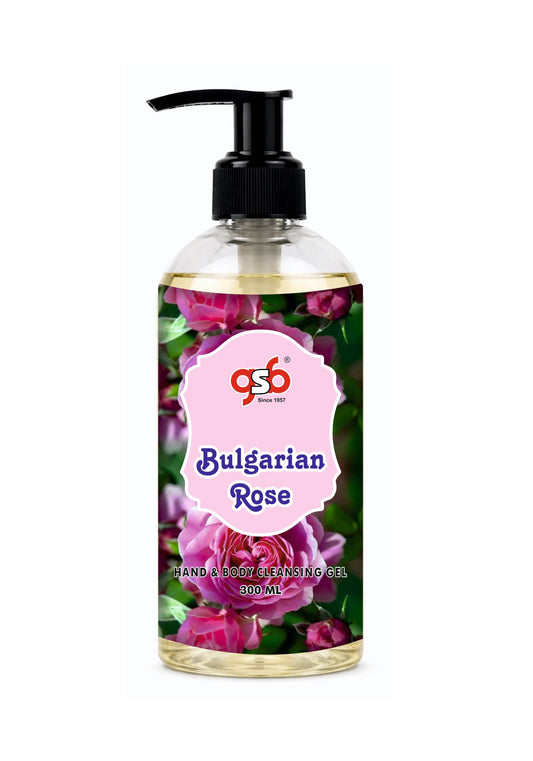 GSB Bulgarian Rose Hand And Body Cleansing Gel | Luxury Body Wash & Shower Gel With Long Lasting Aroma | No Parabens & Silicones | Suitable for All Skin Types | 300 ml