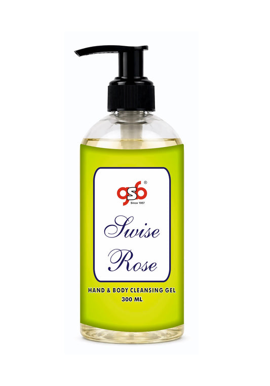 GSB Swiss Rose Hand And Body Cleansing Gel | Luxury Body Wash & Shower Gel With Long Lasting Aroma | No Parabens & Silicones | Suitable for All Skin Types | 300 ml