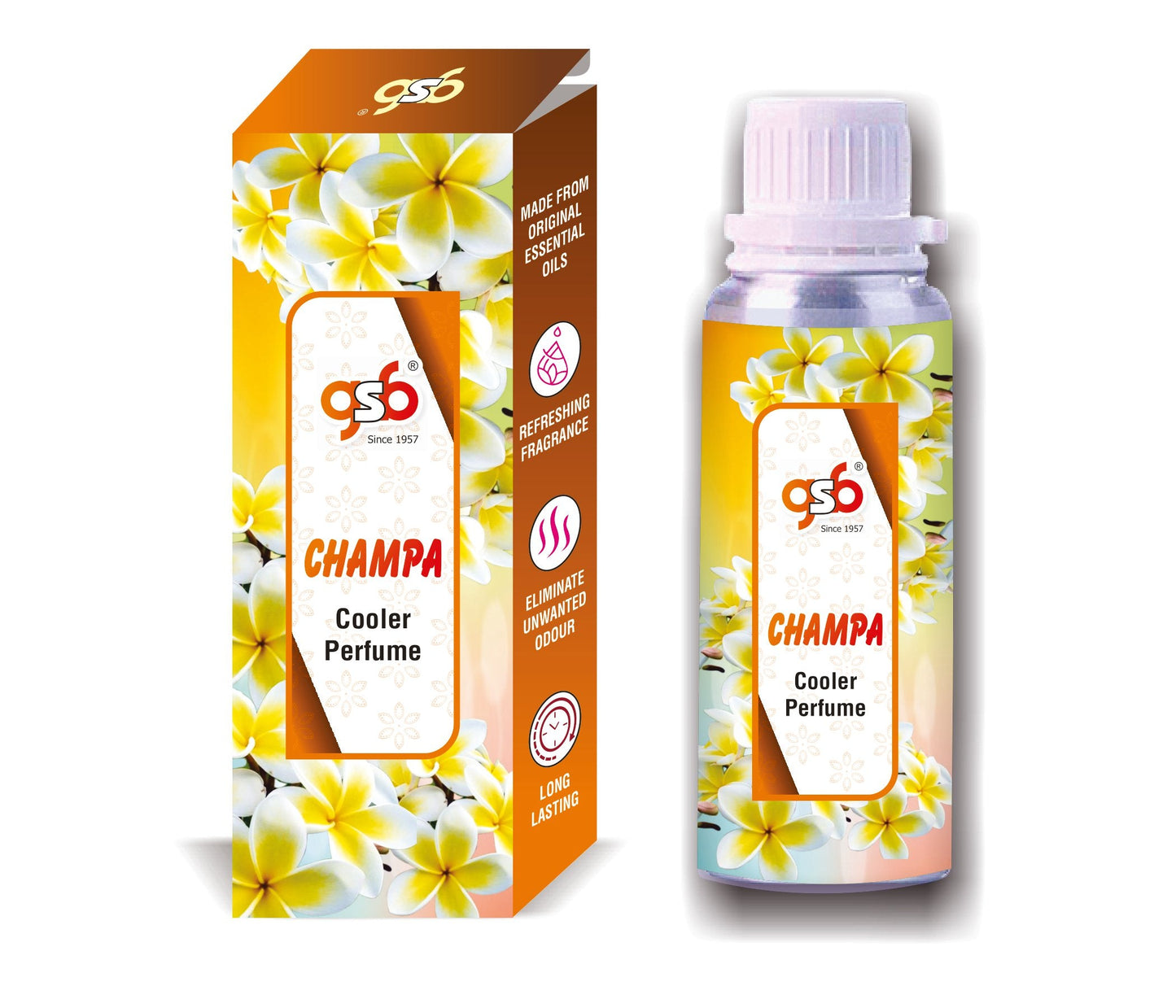 GSB Champa Cooler Perfume | Long Lasting | Alcohol Free | Cooler Spray | Cooler Attar | Cooler Essential Oil | Natural And Real Fragrance