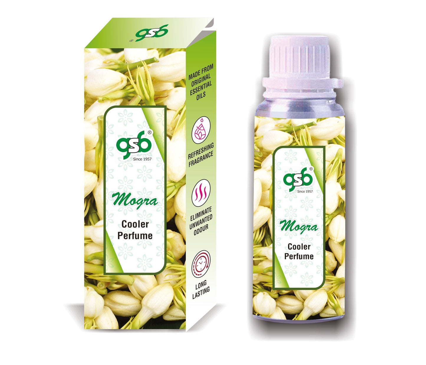 GSB Mogra Cooler Perfume | Long Lasting | Alcohol Free | Cooler Spray | Cooler Attar | Cooler Essential Oil | Natural And Real Fragrance