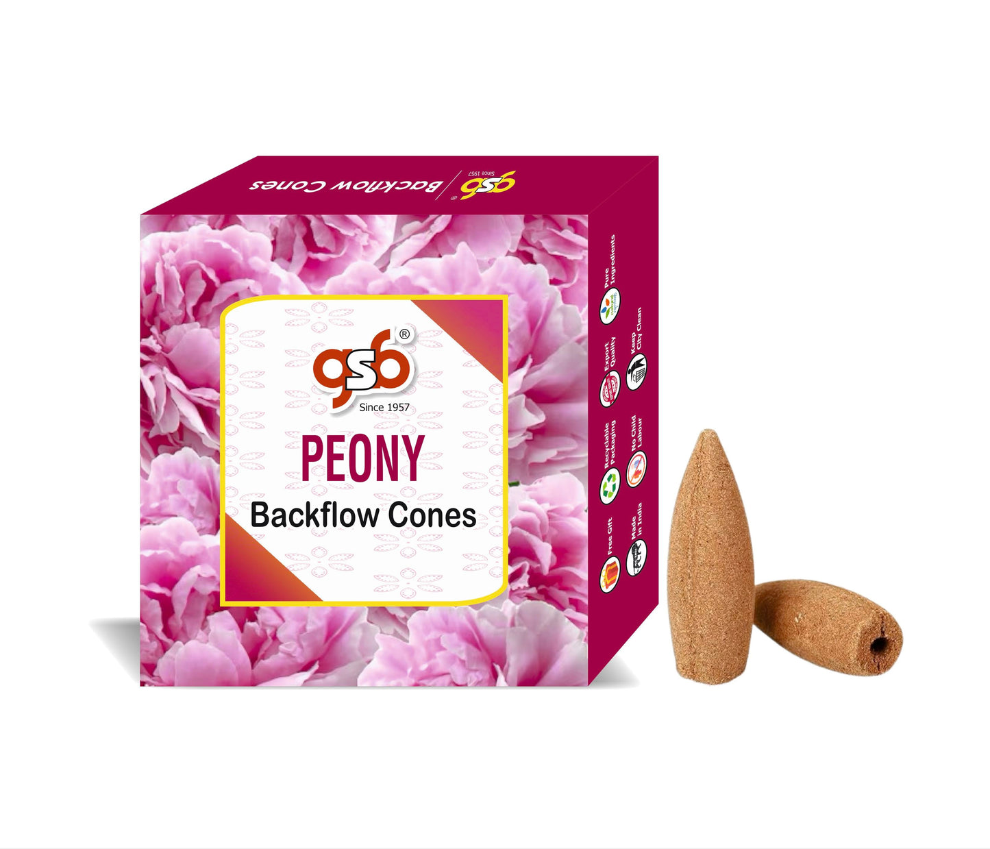 GSB Peony Premium Backflow Cones | Best For Smoke Fountain | Backflow Cone | No Charcoal | No Bamboo