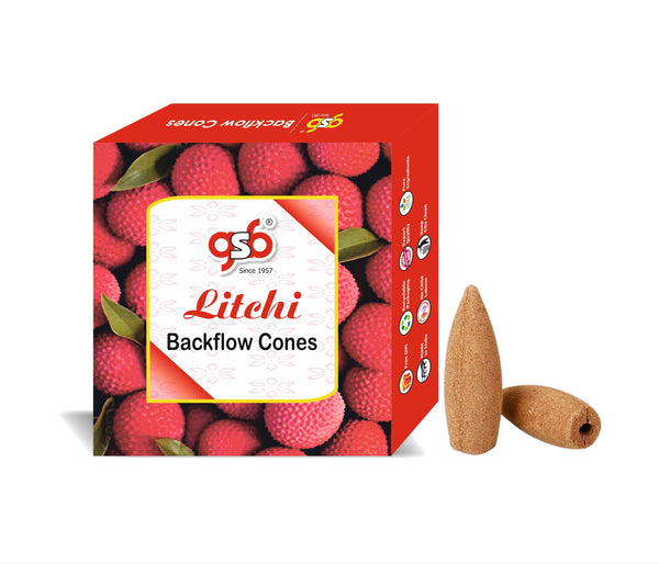 GSB Litchi Premium Backflow Cones | Best For Smoke Fountain | Backflow Cone | No Charcoal | No Bamboo