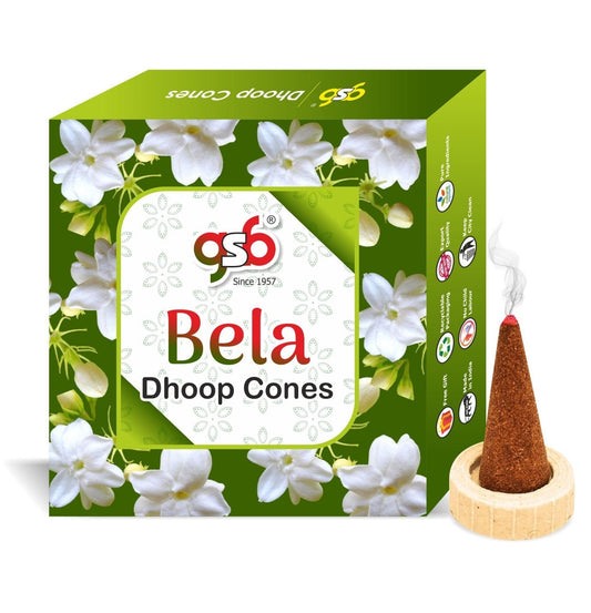 GSB Bela Premium Dhoop Cones with Stand Holder in Box | Dhoop Cone | No Charcoal | No Bamboo