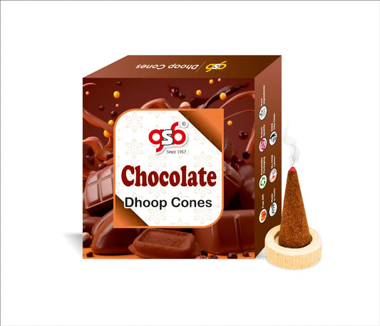 GSB Chocolate Premium Dhoop Cones with Stand Holder in Box | Dhoop Cones | No Charcoal | No Bamboo