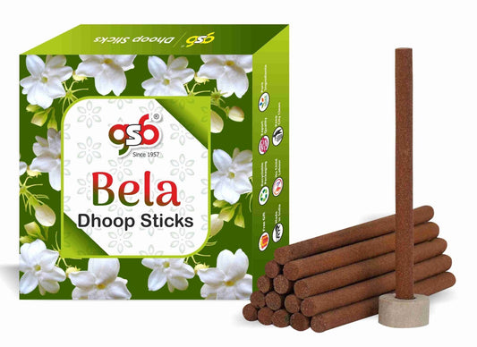 GSB Bela Premium Dhoop Sticks with Stand Holder in Box. | Dhoop Batti | No Charcoal | No Bamboo