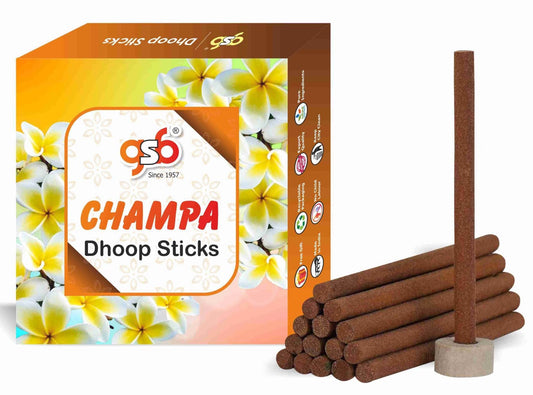 GSB Champa Premium Dhoop Sticks with Stand Holder in Box. | Dhoop Batti | No Charcoal | No Bamboo