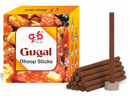 GSB Gugal Premium Dhoop Sticks with Stand Holder in Box. | Dhoop Batti | No Charcoal | No Bamboo