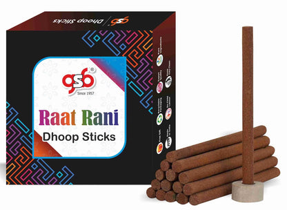 GSB Raat Rani Premium Dhoop Sticks with Stand Holder in Box. | Dhoop Batti | No Charcoal | No Bamboo
