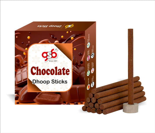 GSB Chocolate Premium Dhoop Sticks with Stand Holder in Box. | Dhoop Sticks | No Charcoal | No Bamboo