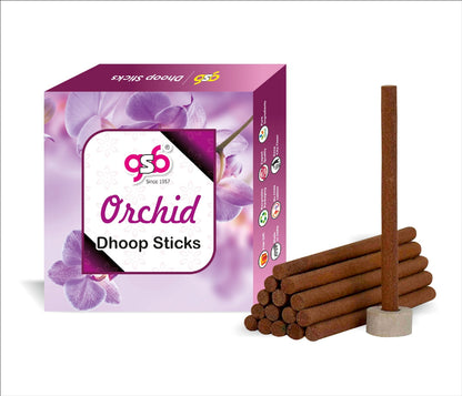 GSB Orchid Premium Dhoop Sticks with Stand Holder in Box. | Dhoop Sticks | No Charcoal | No Bamboo