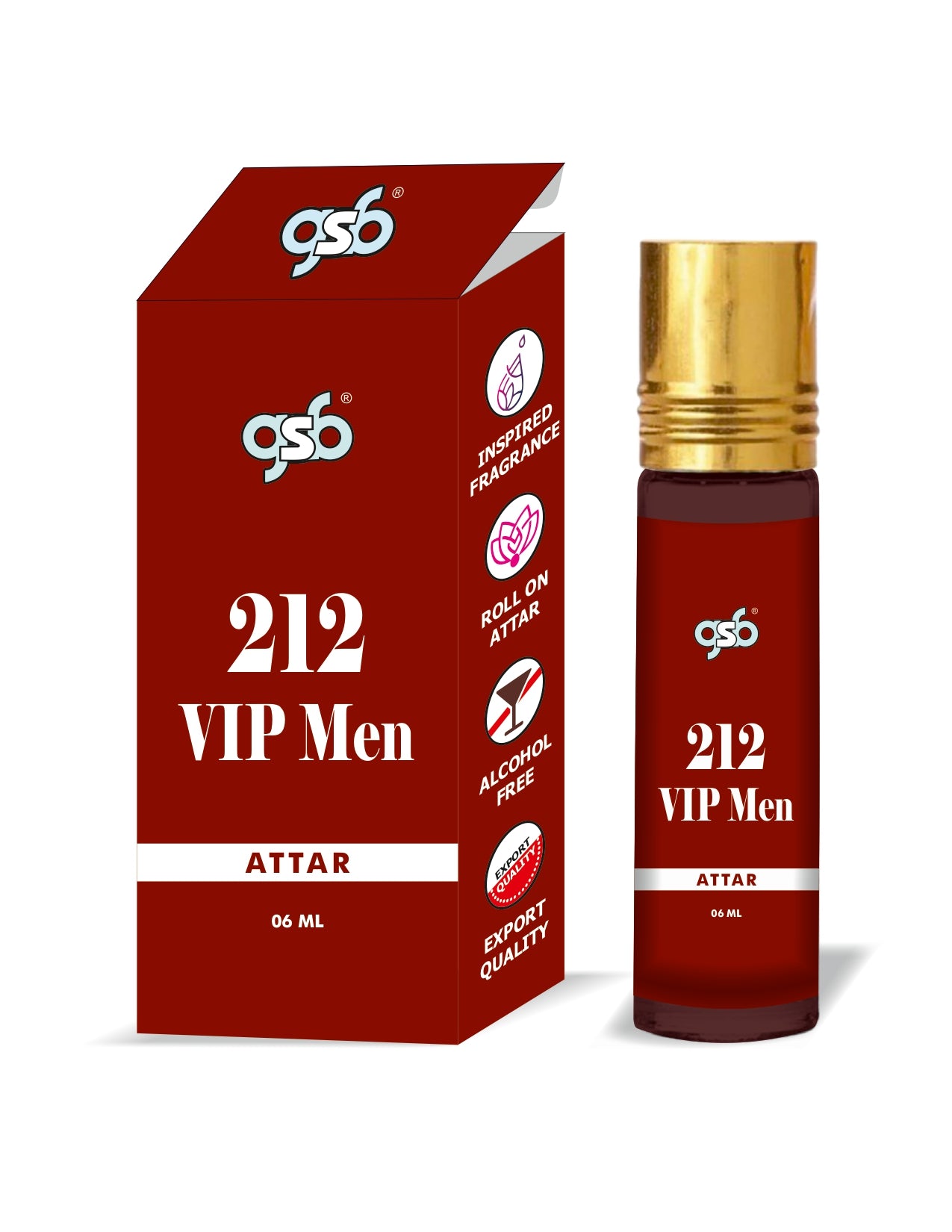 GSB 212 Attar Inspired From 212 Vip Craolina Hrrera | Clone Fragrance | Perfume Roll On | Alcohol Free | Long Lasting | Unisex