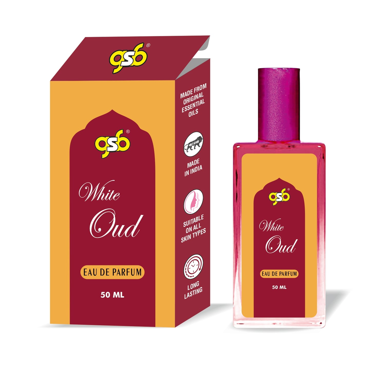 GSB White Oud Eau De Parfum | EDP Spray For Men & Women | Luxury Perfume | Long Lasting | Suitable On All Occasions | 50 ML