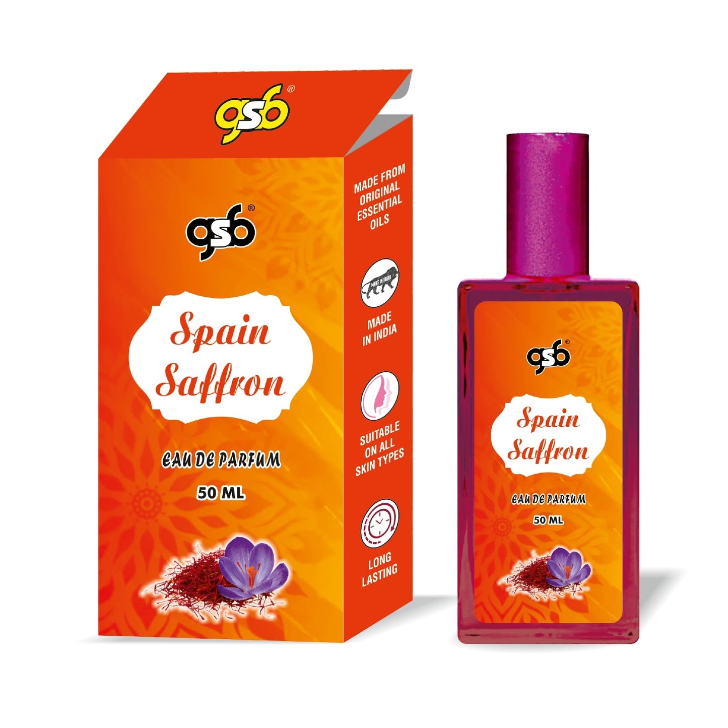 GSB Spain Saffron Eau De Parfum | EDP Spray For Men & Women | Luxury Perfume | Long Lasting | Suitable On All Occasions | 50 ML