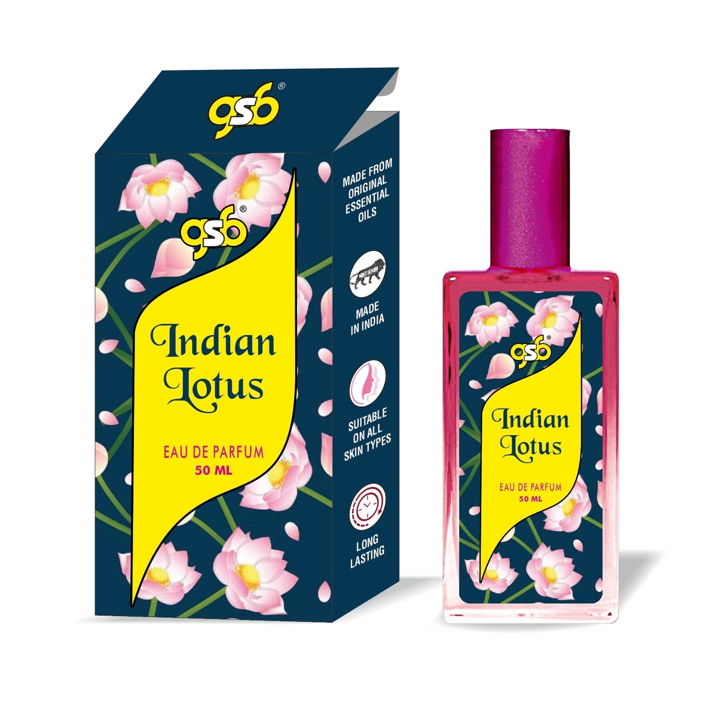 GSB Indian Lotus Eau De Parfum | EDP Spray For Men & Women | Luxury Perfume | Long Lasting | Suitable On All Occasions | 50 ML