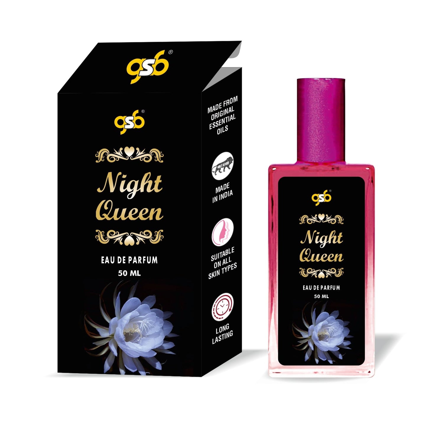 GSB Night Queen Eau De Parfum | EDP Spray For Men & Women | Luxury Perfume | Long Lasting | Suitable On All Occasions | 50 ML