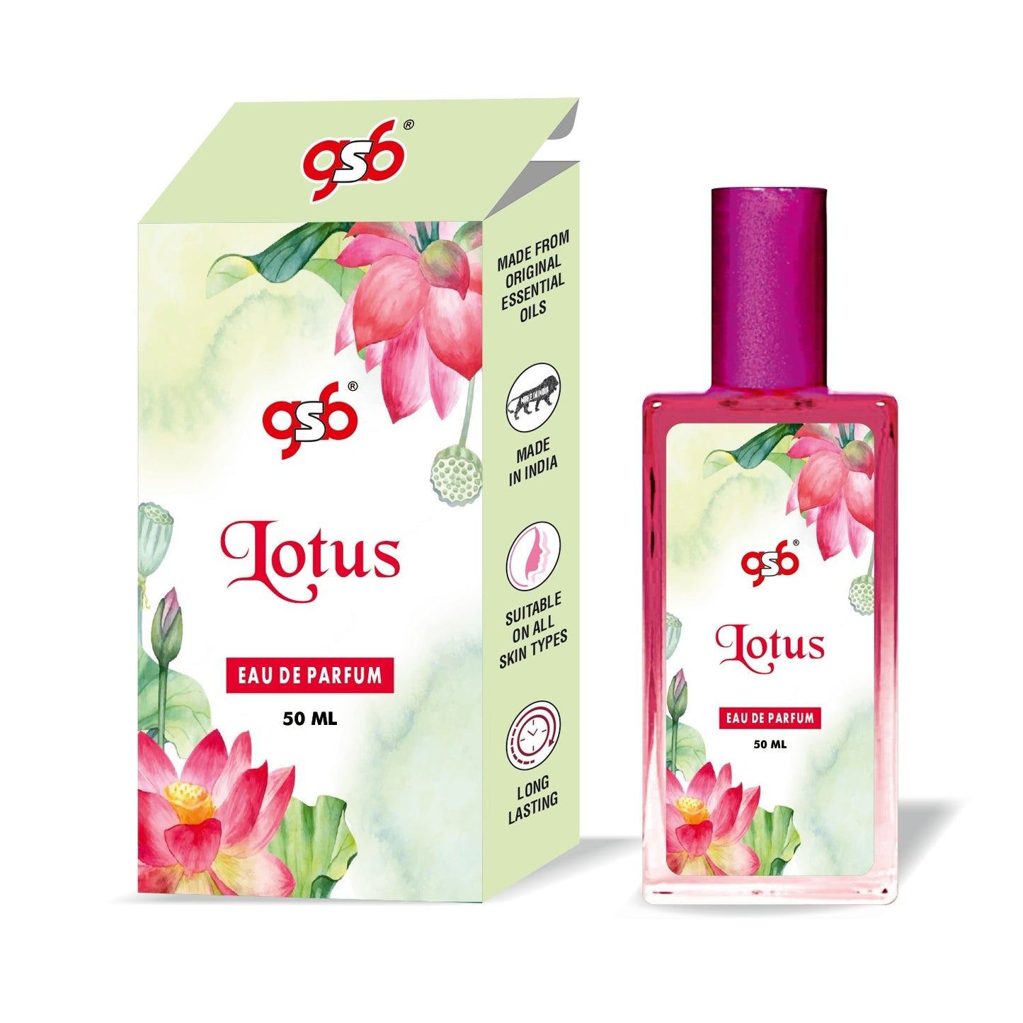 GSB Lotus Eau De Parfum | EDP Spray For Men & Women | Luxury Perfume | Long Lasting | Suitable On All Occasions | 50 ML