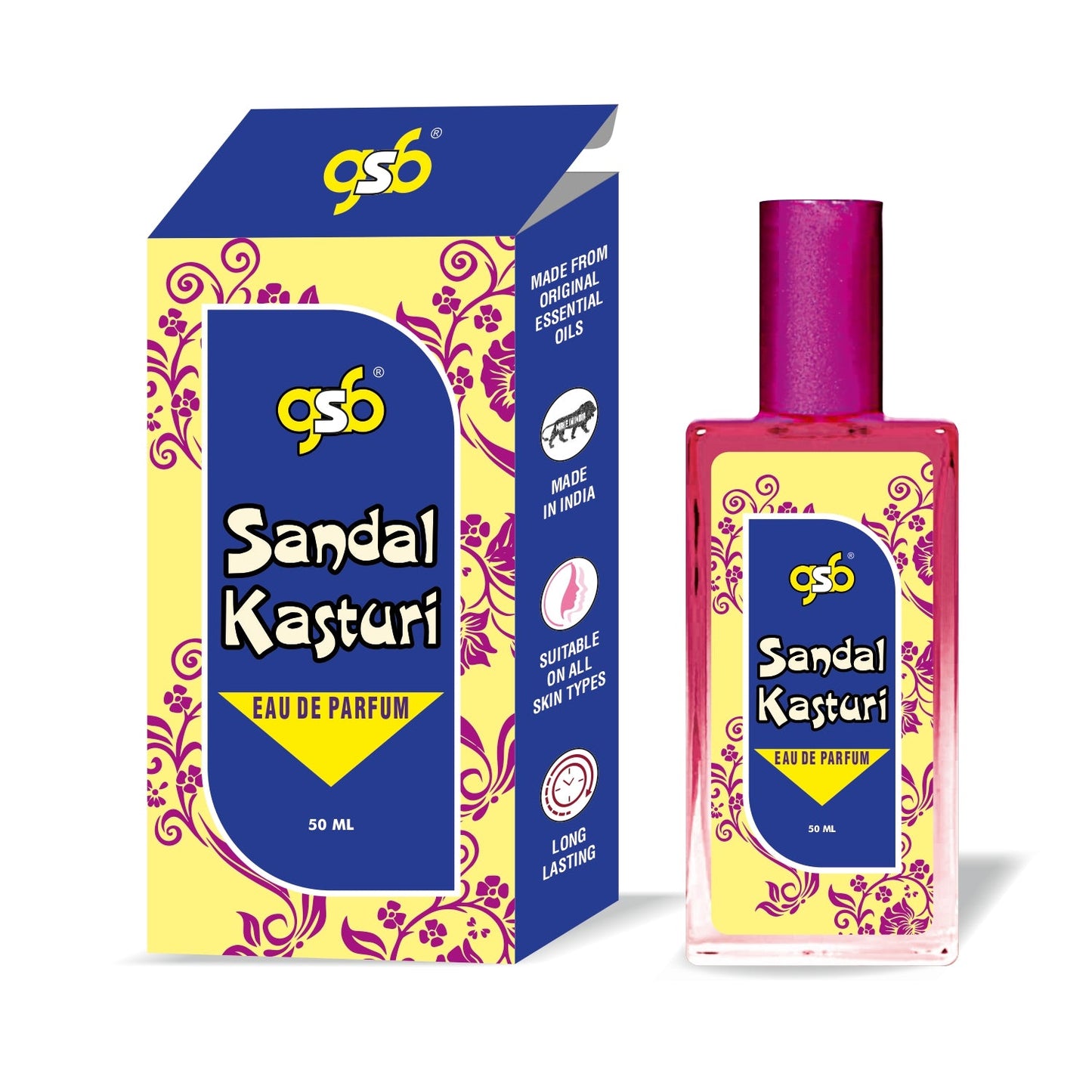 GSB Sandal Kasturi Eau De Parfum | EDP Spray For Men & Women | Luxury Perfume | Long Lasting | Suitable On All Occasions | 50 ML