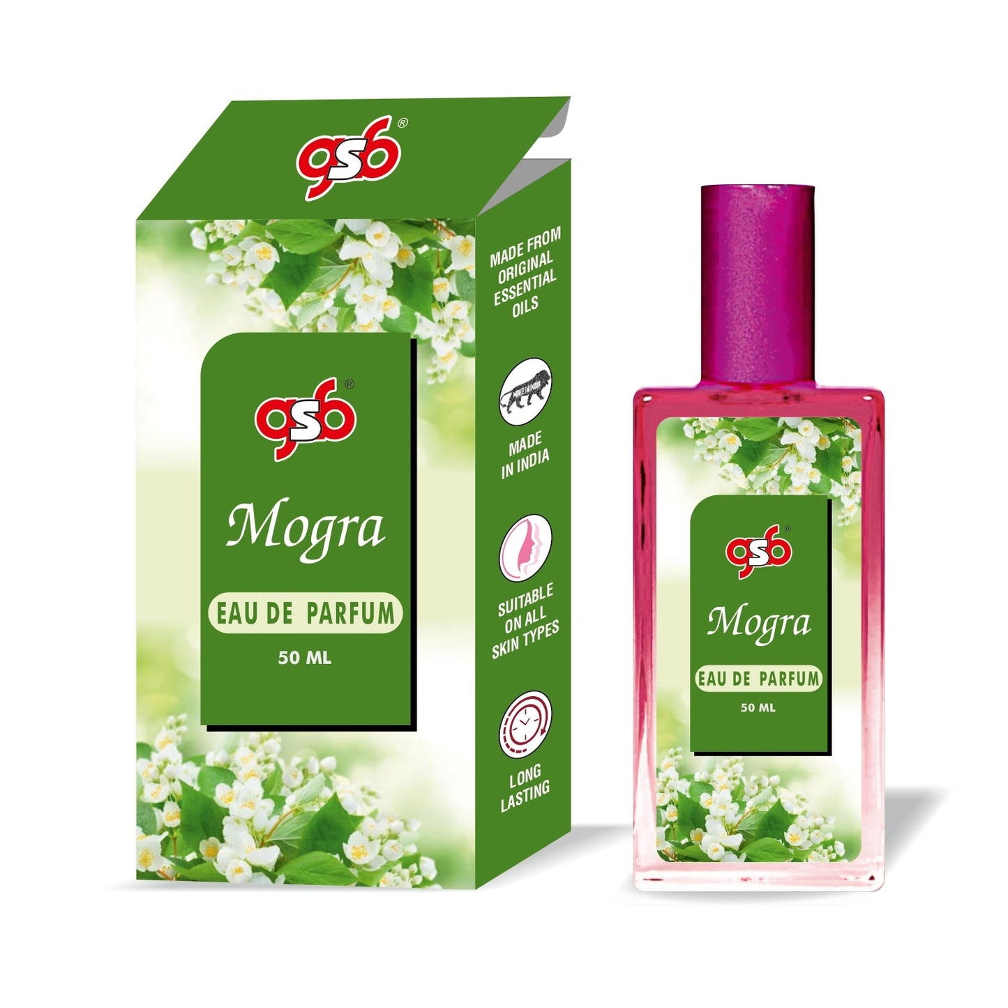 GSB Mogra Eau De Parfum | EDP Spray For Men & Women | Luxury Perfume | Long Lasting | Suitable On All Occasions | 50 ML