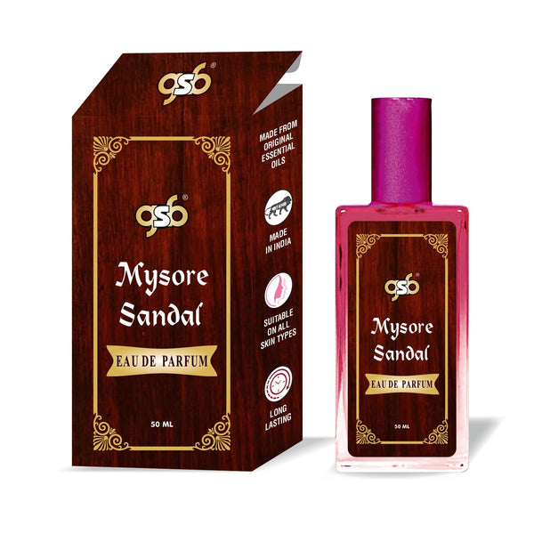 GSB Mysore Sandal Eau De Parfum | EDP Spray For Men & Women | Luxury Perfume | Long Lasting | Suitable On All Occasions | 50 ML