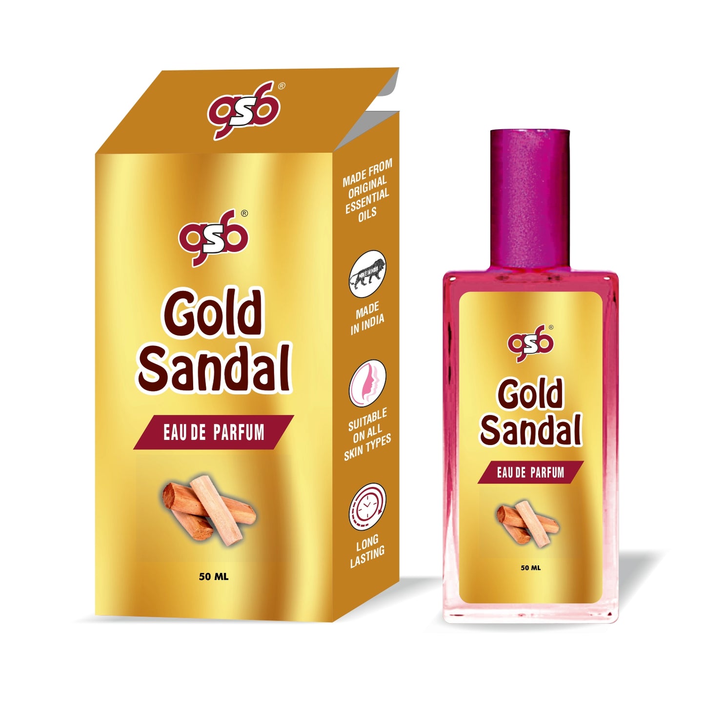 GSB Gold Sandal Eau De Parfum | EDP Spray For Men & Women | Luxury Perfume | Long Lasting | Suitable On All Occasions | 50 ML