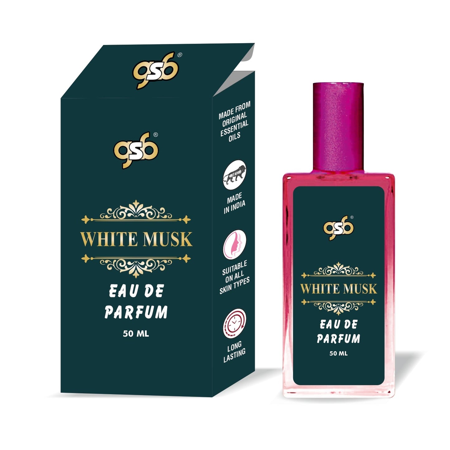 GSB White Musk Eau De Parfum | EDP Spray For Men & Women | Luxury Perfume | Long Lasting | Suitable On All Occasions | 50 ML