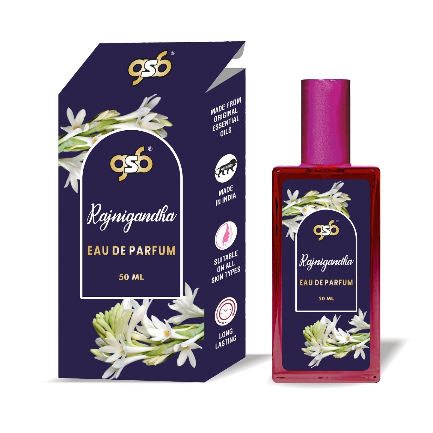 GSB Rajnigandha Eau De Parfum | EDP Spray For Men & Women | Luxury Perfume | Long Lasting | Suitable On All Occasions | 50 ML