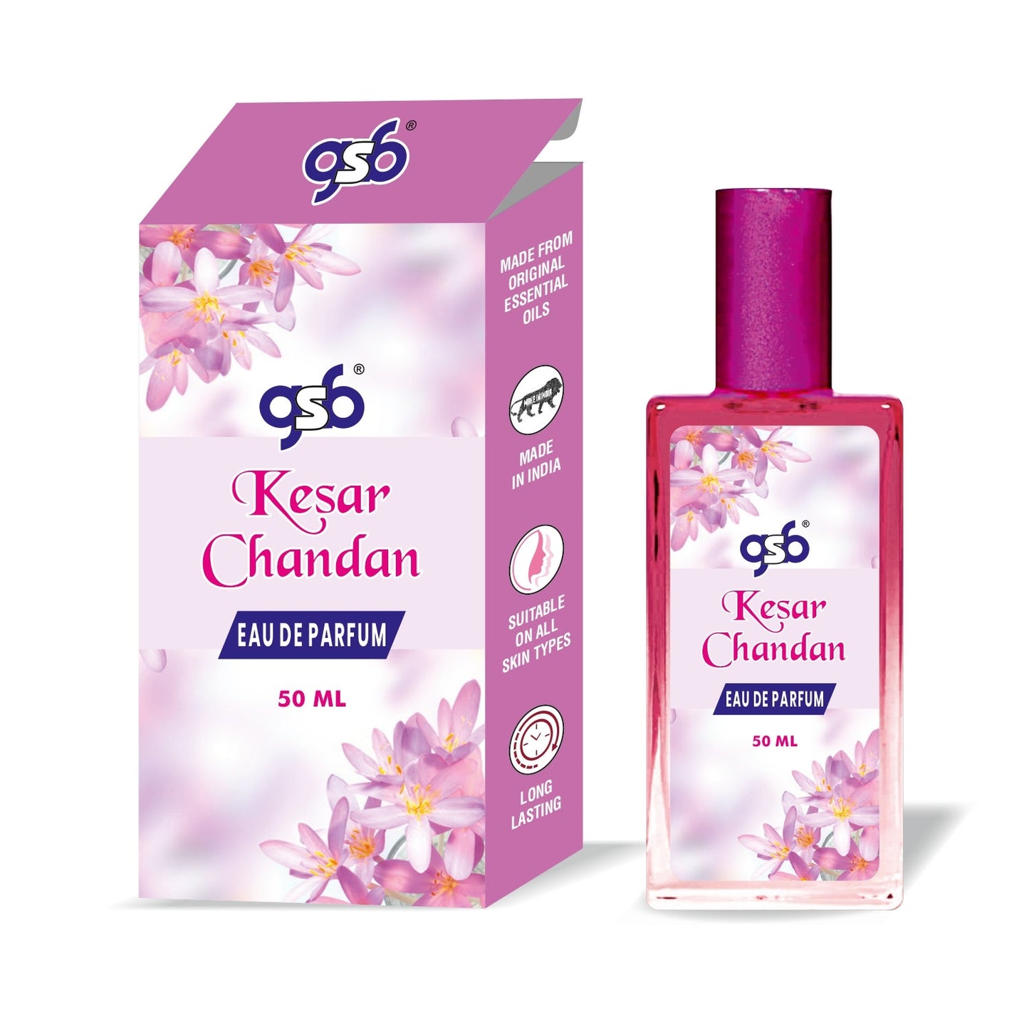 GSB Kesar Chandan Eau De Parfum | EDP Spray For Men & Women | Luxury Perfume | Long Lasting | Suitable On All Occasions | 50 ML