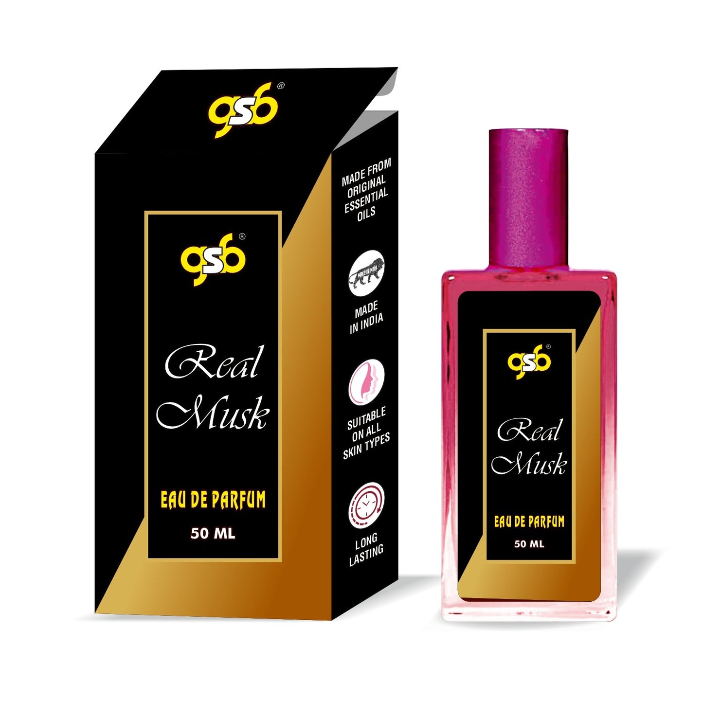 GSB Real Musk Eau De Parfum | EDP Spray For Men & Women | Luxury Perfume | Long Lasting | Suitable On All Occasions | 50 ML