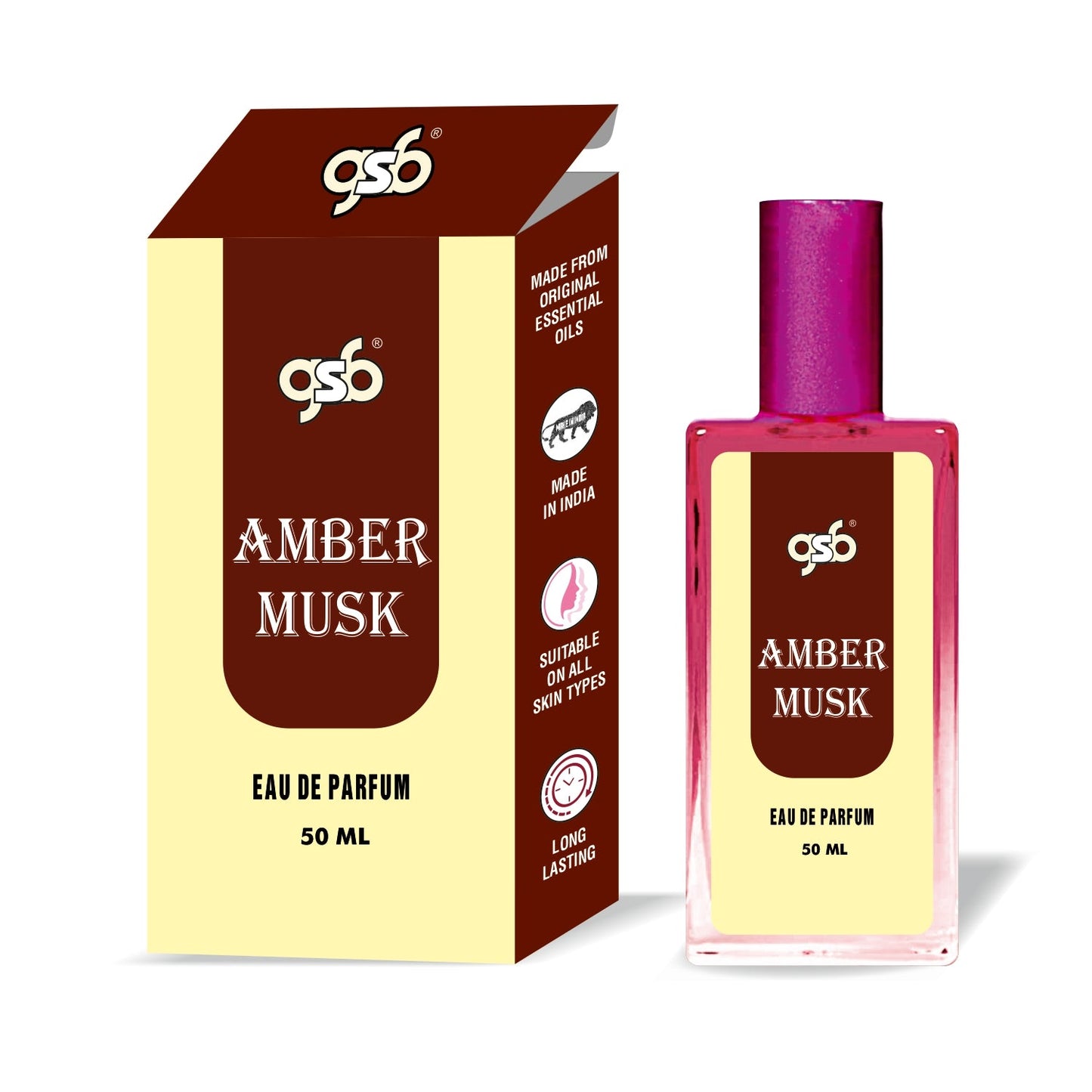 GSB Amber Musk Eau De Parfum | EDP Spray For Men & Women | Luxury Perfume | Long Lasting | Suitable On All Occasions | 50 ML