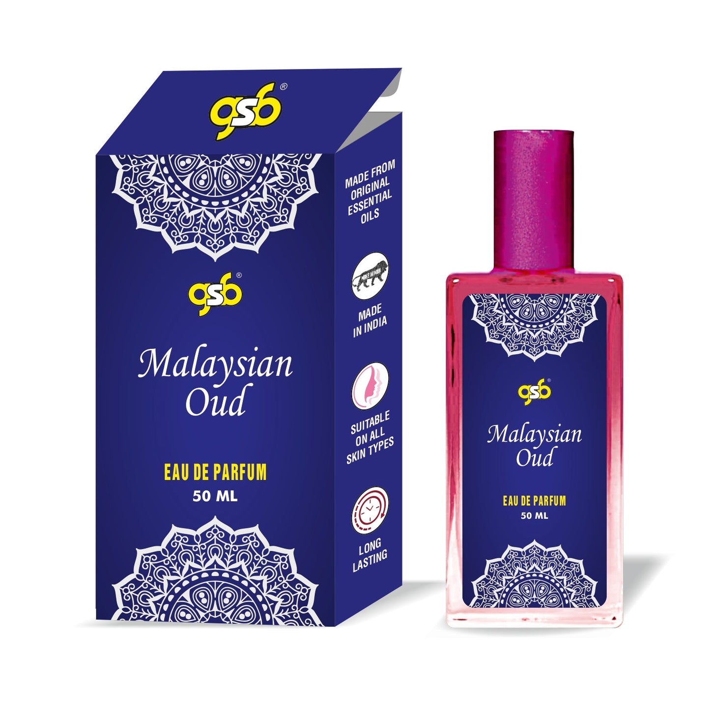 GSB Malysian Oud Eau De Parfum | EDP Spray For Men & Women | Luxury Perfume | Long Lasting | Suitable On All Occasions | 50 ML