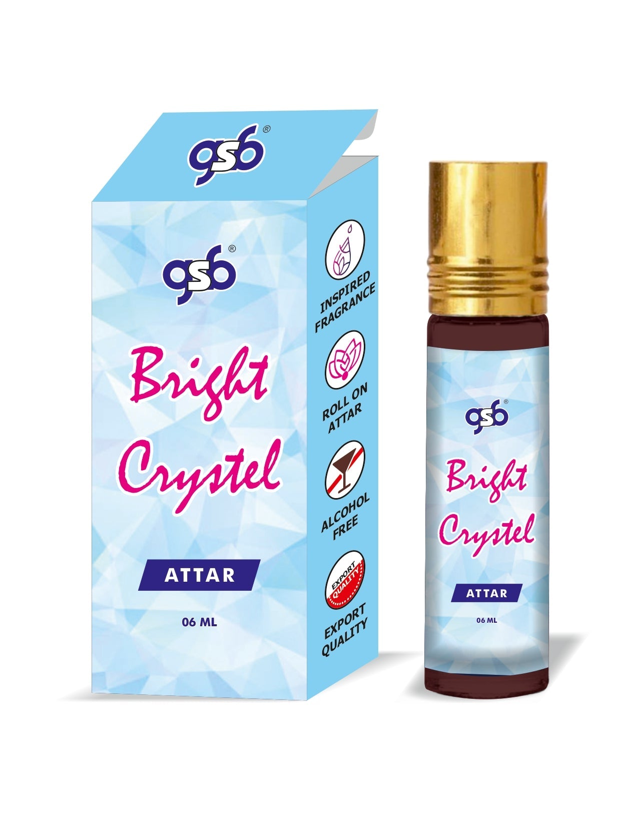 GSB Bright Crystal Attar Inspired From Bright Crystal Vresace | Clone Fragrance | Perfume Roll On | Alcohol Free | Long Lasting | Unisex