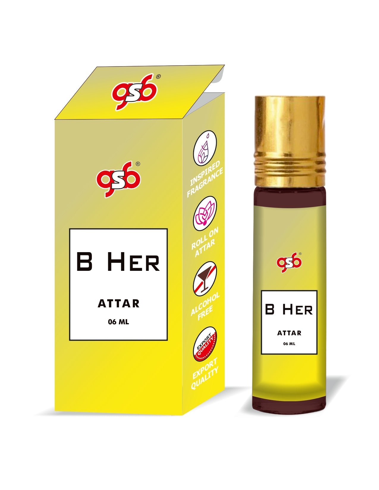 GSB Her Attar Inspired From Broberry Her | Clone Fragrance | Perfume Roll On | Alcohol Free | Long Lasting | Unisex