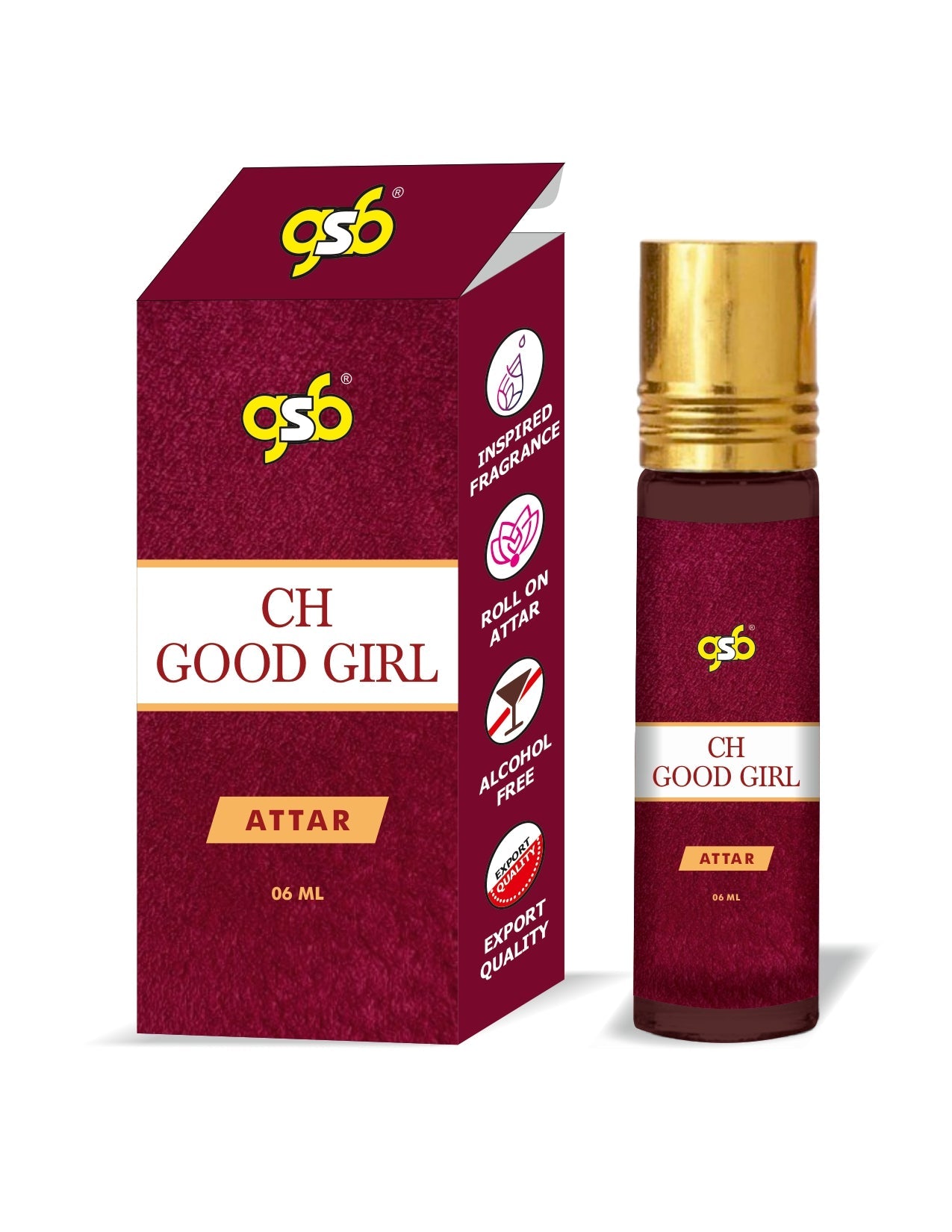 GSB Good Girl Attar Inspired From Craolina Hraerra Good Girl | Clone Fragrance | Perfume Roll On | Alcohol Free | Long Lasting | Unisex