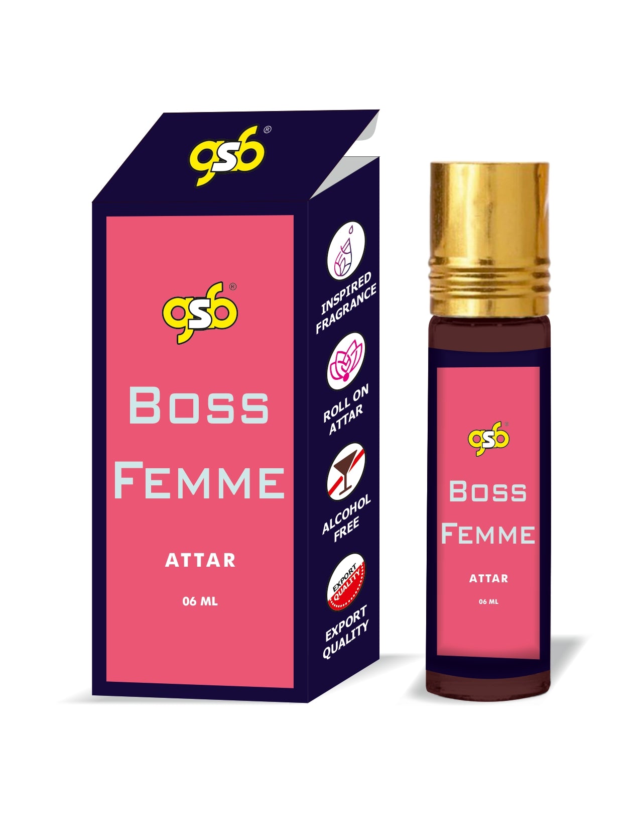 GSB Boss Femme Attar Inspired From Huge Boss Femme | Clone Fragrance | Perfume Roll On | Alcohol Free | Long Lasting | Unisex