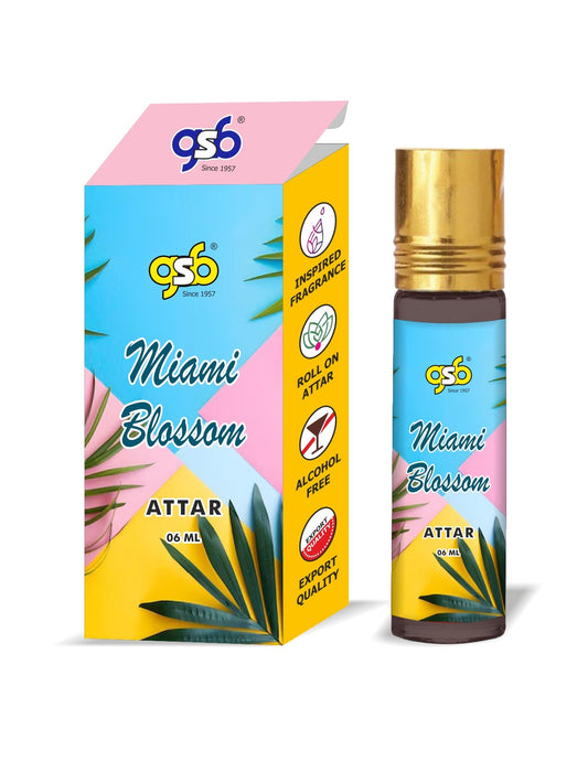 GSB Miami Blossom Attar Inspired From Ecsada Miami Blossom | Clone Fragrance | Perfume Roll On | Alcohol Free | Long Lasting | Unisex