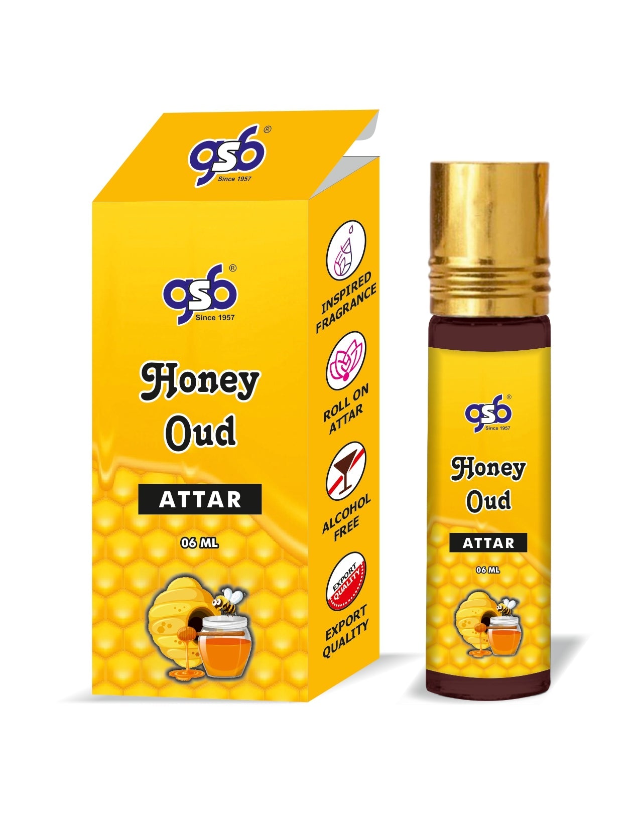 GSB Honey Oud Attar Inspired From Montail Honey Oud | Clone Fragrance | Perfume Roll On | Alcohol Free | Long Lasting | Unisex