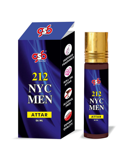 GSB 212 NYC Attar Inspired From Craolina Hrrera 212 NYC | Clone Fragrance | Perfume Roll On | Alcohol Free | Long Lasting | Unisex