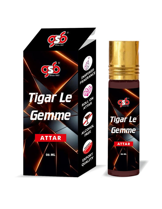 GSB Tigar Attar Inspired From Bulgrai Tiger Le Gemme | Clone Fragrance | Perfume Roll On | Alcohol Free | Long Lasting | Unisex