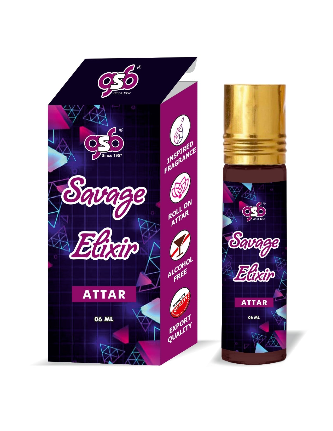 GSB Savage Elixir Attar Inspired From Doir Savage Elixir | Clone Fragrance | Perfume Roll On | Alcohol Free | Long Lasting | Unisex